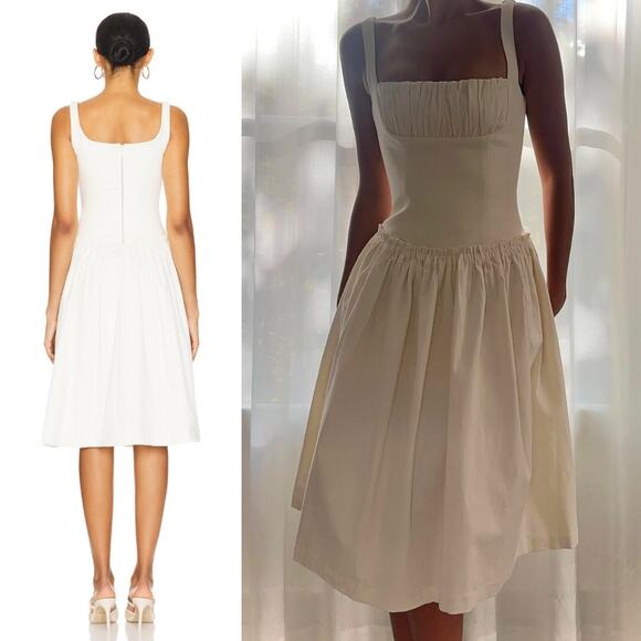 LOBA | Lalia Bustier A-Line Midi Dress Ivory M - Picture 3 of 15